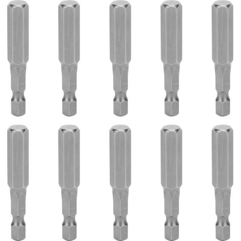 Embouts de tournevis électrique, 10 pièces, douille hexagonale trempée, acier allié magnétique S2 8mm 50mm