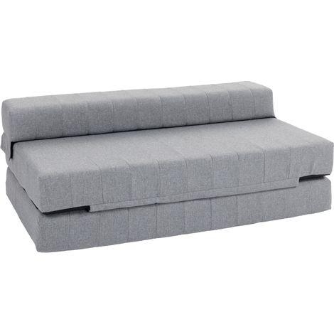 Fauteuil pliant convertible en lit, capacité jusqu'à 250 kg, dimensions 138x80x50 cm, couleur grise, parfait pour invités.