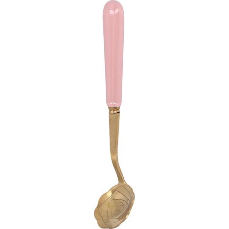 Cuillère à Dessert en Acier Inoxydable en Forme de Fleur, Cuillère à Glace avec Manche Rose, Cuillère à Thé (1/5)