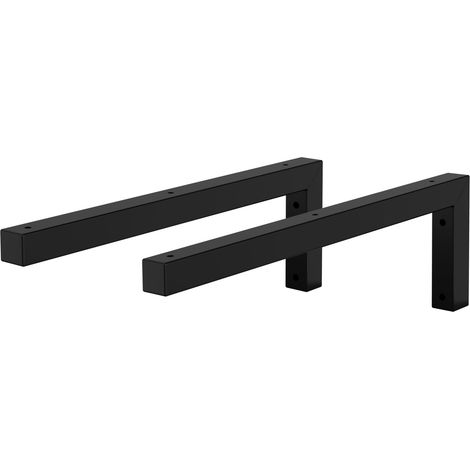ML-Design 2er Set Wandkonsole Winkel L-Form für Waschtisch, 450x150 mm Schwarz Stahl, Design Waschtischhalterung, Wandhalterung für Waschtischplatte Waschbecken, Konsolenträger Regalträger Regalhalter (1/5)