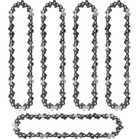 Lot de 5 chaînes de tronçonneuse 15,2 cm – 37 maillons d'entraînement – Pas LP 6,35 mm – Acier pour coupe précise (1/4)
