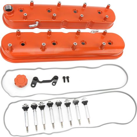 Couvercle de soupape moteur orange avec supports de bobine, aluminium moulé de rechange pour Corvette LS1 LS2 LS3 5.3 6.0 6.2 (1/5)