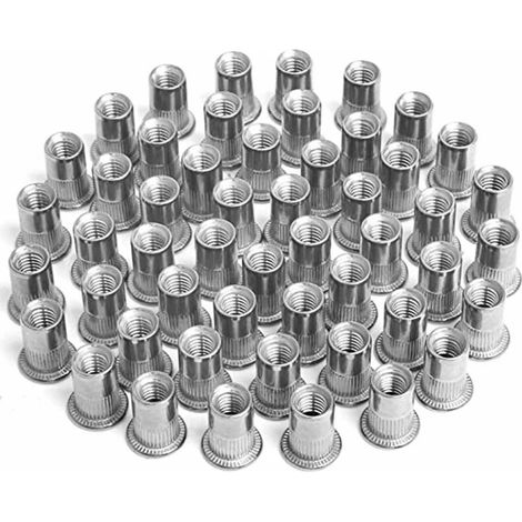 Rivet Nut - M4 M5 M6 M8 - Aluminum Threaded Insert for Furniture Repair and Craft Assembly - 100 Pieces (1/5)