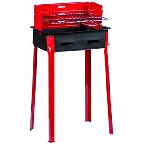 TrAdE Shop Traesio - Barbecue A Carbone Carbonella Bbq Grill Metallo Con Paravento Griglia 25x35cm -