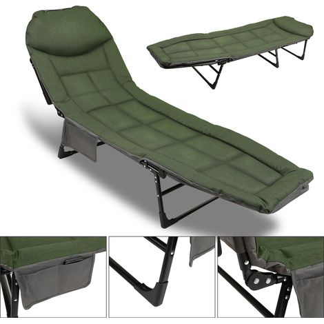 TolleTour Karpfenliege, 6-Fach verstellbarer Rückenlehne, klappbarer Feldbett, leichtes Angelliege Campingliege Campingbett, 195 x 65 x 32 cm
