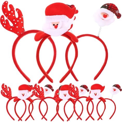 12 Pieces Halloween Theme Christmas Headband Santa Reindeer Head (1/5)