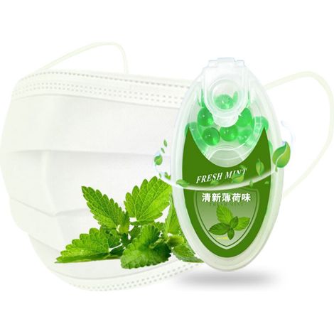 50 Pièces Perles Rafraîchissantes pour Masque, Boules Éclatantes Menthe, Fraîcheur Respiratoire Prolongée (1/5)