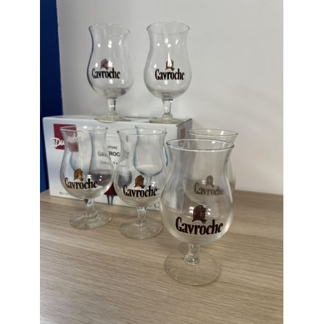 Lot de 6 verres à bière Gavroche - 33 cl - Neufs