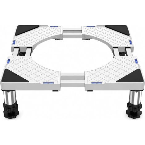 Base de Machine à laver avec 4 Pieds+8 Tubes Base réglable pour Réfrigérateur Sèche-linge Support Charge de 500 kg (Largeur Réglable 54,567 cm Hauteur 1317 cm) (1/5)
