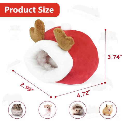 Lit pour hamster, mini maison douce et chaude pour hamster, nid de couchage antidérapant mignon pour hamster, literie pour petits animaux, convient aux hamsters nains, aux mini hérissons et aux petits (1/5)