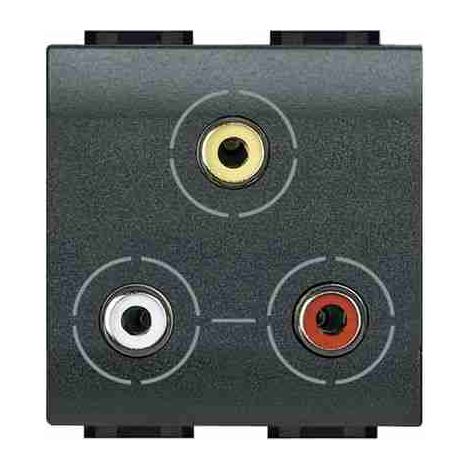 BTIL4283 Connettore RCAx3 - Serie Livinglight Antracite