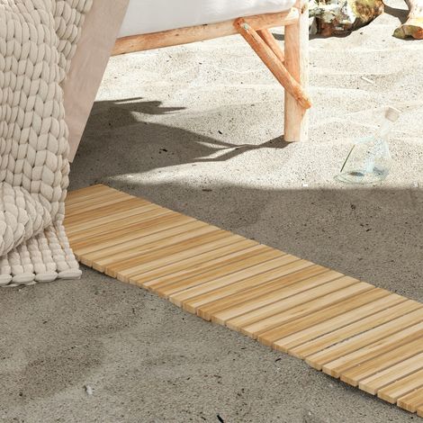 Allée chemin de jardin en lattes de bois enroulable - bois massif de pin 120 x 38 cm