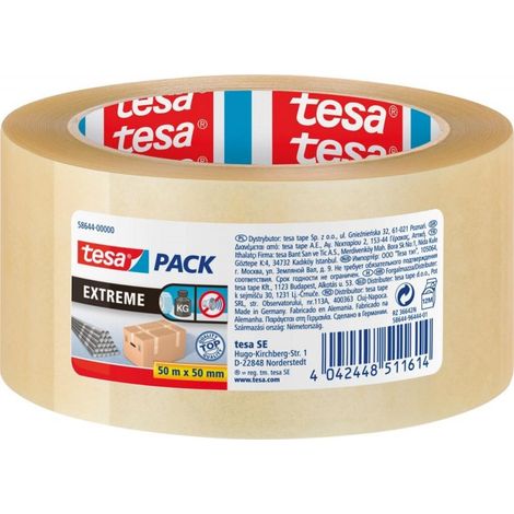 tesapack Cinta adhesiva 50m x 50mm Extreme transparente 58644 (por 6)