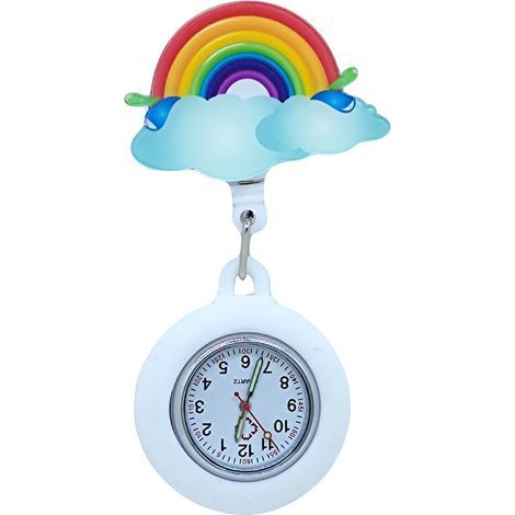 Leuchtende Hängeuhr aus weißem, wolkenförmigem Silikon (1/5)