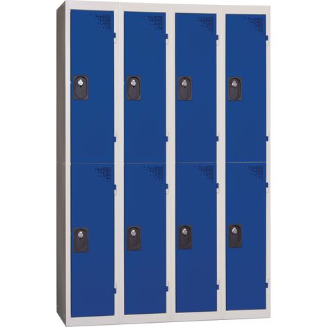 PROVOST - Vestiaire multicases monobloc Provost - 4 colonnes × 2 cases en acier bleu