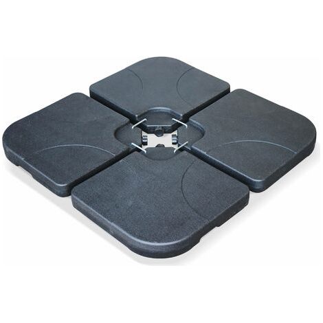 Lot de 2 sacs de sable pour parasols, rechargeables jusqu'à 25 kg, en Oxford 600D noir. (1/5)