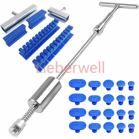 27 Pcs Paintless Dent Repair Tool Set for Cars, Auto Sheet Metal Removal Kit, Slide Hammer, Reverse Hammer, Car Maintenance Renovation Kit, (1/5)