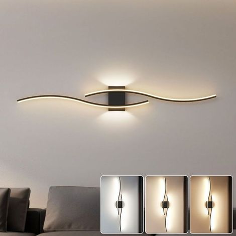 Applique murale LED 60x15cm en arc 3 températures 3000-6000K chevet plafonnier (1/5)