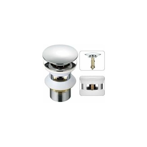 Universel Bonde Lavabo avec Trop-plein Pop-Up Automatique Push Open Click Clack pour Salle de Bain 1-1/4 en Laiton Chromé-CREA (1/5)