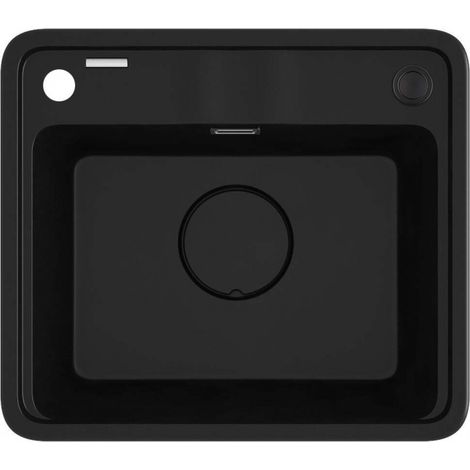 deante MOMI Fregadero de granito de 1 seno negro ZKMN103
