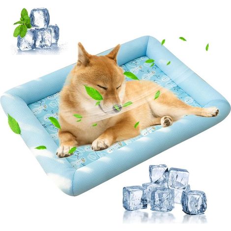 Lit Rafraîchissant Chien, Panier Durable, Fond Antidérapant, Lavable, Respirant(L)
