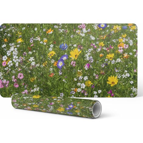 Alfombrilla de escritorio para dise帽adores gr谩ficos y dise帽adores, dise帽o floral Meadow, 120x60 cm.