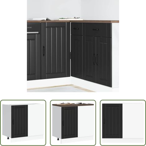 vidaXL Spülenunterschrank -  Küchenunterschrank „Lucca“ Schwarz Holzwerkstoff (1/5)