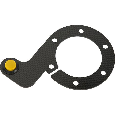 Bouton de klaxon de volant 6 trous en fibre de carbone, confortable et tactile, de remplacement pour MOMO jaune (1/5)