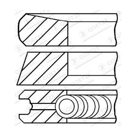 Jeu de segments de pistons GOETZE ENGINE 08-422000-00 NISSAN 4431147 93161610