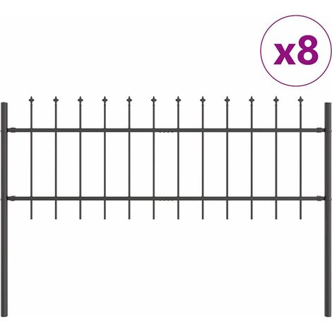 Maison Exclusive - Gartenzaun 8 pcs Grau 13,6 x 0,6 m Pulverbesch