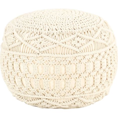 vidaXL Pouf Lavorato a Mano in Macramé 45x30 cm in Cotone (1/5)