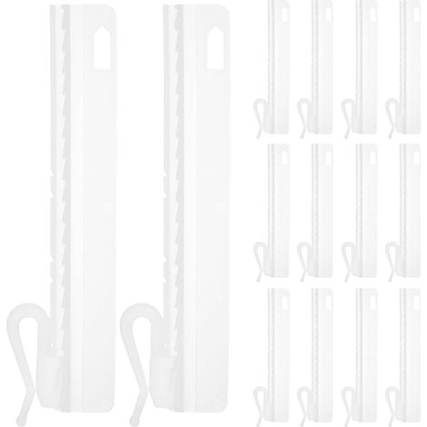 INOOMP Lot de 25 crochets rideau en plastique avec S réglables pour rideaux douche et fenêtre , pinc (1/5)