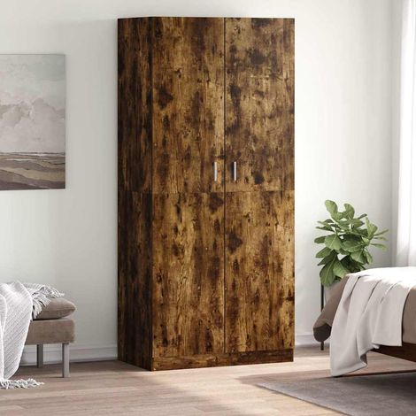 vidaXL Armario madera contrachapada color roble ahumado 90x52x200 cm (1/5)