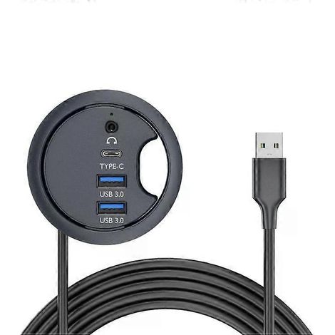 Station d'accueil avec répartiteur de câbles, câble de 1,2 m, 2 ports USB 3.0 + USB-C + 3,5 mm (1/2)