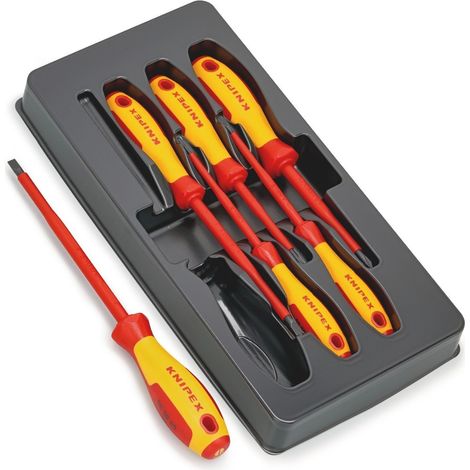 Knipex 00 20 12 V02 6 Piece VDE Slotted & Phillips Slim Screwdriver Set (1/2)