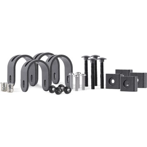 ALBERTS Zaunfeldhalter-Set für Zaunfelder Chaussee, verst., Alu, matt schw.Kst.b. (1/2)