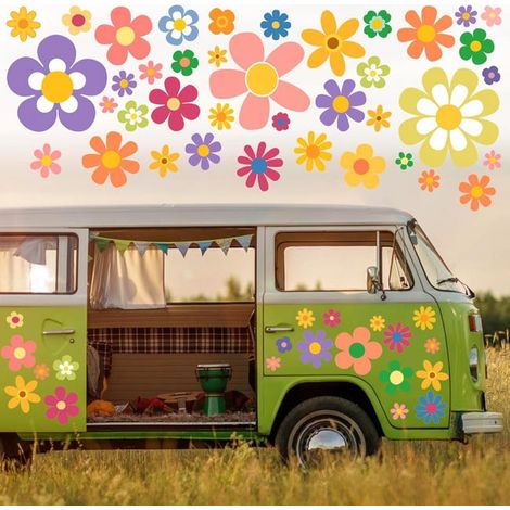 Pegatinas para coche, pegatina floral de vinilo para coche, decoración exterior, accesorios de decoración para coche, pegatina decorativa (1/5)