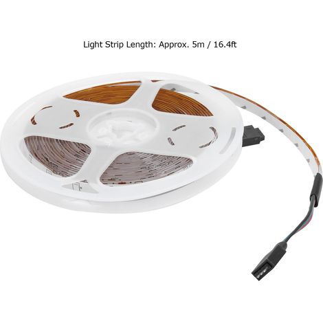 Bande LED 5 m, 60 LED/m, RGB2835SMD, éclairage LED souple, alimentation 12 V CC, prise UE 100-240 V (1/5)