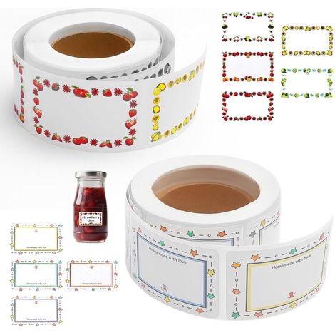 Bardusch Étiquettes Autocollantes Personnalisées Lot de 2 Rouleaux (500 Pièces) Étiquettes Bouteille & Confiture, Format 3x5cm – Étiquettes Autocollantes pour Bocaux Cuisine Enfants DIY Maison (1/5)
