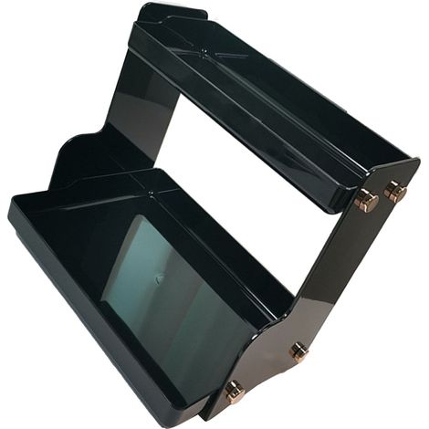 Bureau Rangement Rack Double Niveau Gain de Place Organisateur Multifonctionnel Bureau Dormitory Office Noir (1/5)