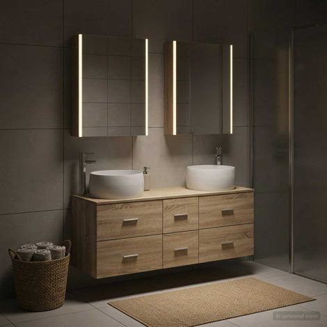 vidaXL Juego de muebles de baño 5 uds. Roble Sonoma (1/5)
