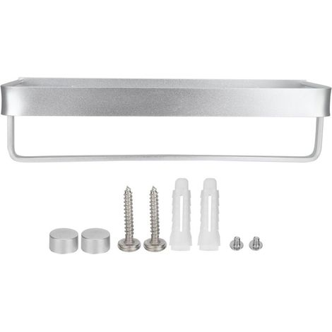 Étagère Murale Douche Rack de Rangement Multifonction pour Salle de Bain Cuisine (40cm avec Rail) (1/5)
