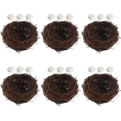 teiliges Ostervogelnest Dekoratives Vogelnest aus Rattan mit (1/5)