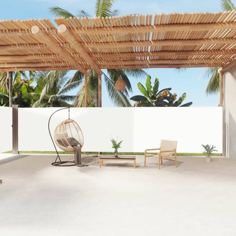 Auvent latéral rétractable - Auvent de jardin Soleil imperméable Crème 180x1200 cm BV251870 - BonneVie (1/5)