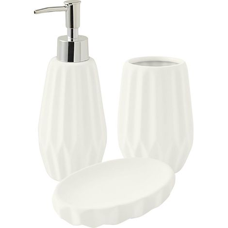 Set salle de bain à relief 3 pièces céramique