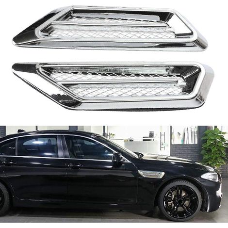 1 paire de grilles d'aération latérales universelles pour voiture, autocollant décoratif chromé pour aile avant, optimisant la circulation de l'air, accessoires auto (1/5)
