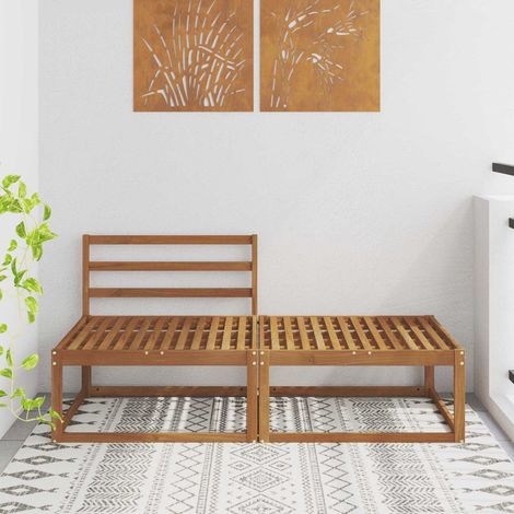 Sectional Sofa Einheiten 2 Stück Natur Massivholz Akazie