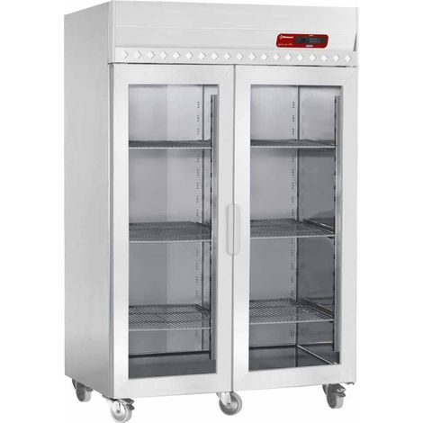 Armoire Réfrigérée Ventilée Vitrée 1400L GN 2/1 - Évaporateur Surdimensionné Acier Inoxydable Éclairage LED - Diamond (1/5)