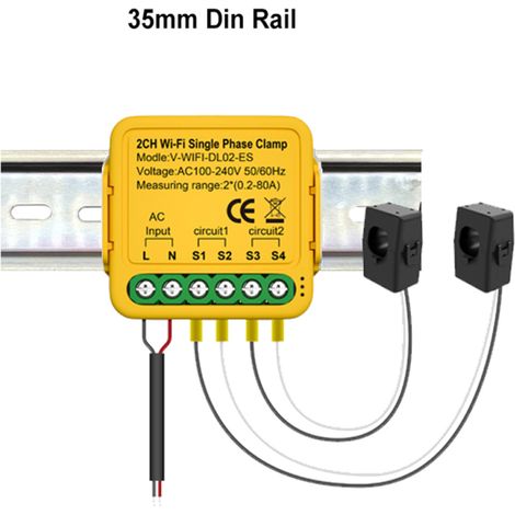 Moniteur d'énergie intelligent Tuya WiFi, compteur monophasé 80A, 100-240V CA 50/60Hz, statistiques consommation électrique