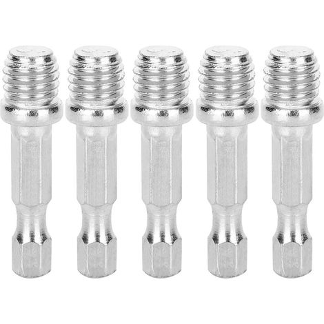 5 pièces Adaptateur de bielle perceuses électriques arbre à vis disque de conversion bâton M10 pour tampons de polissage et forets (1/5)